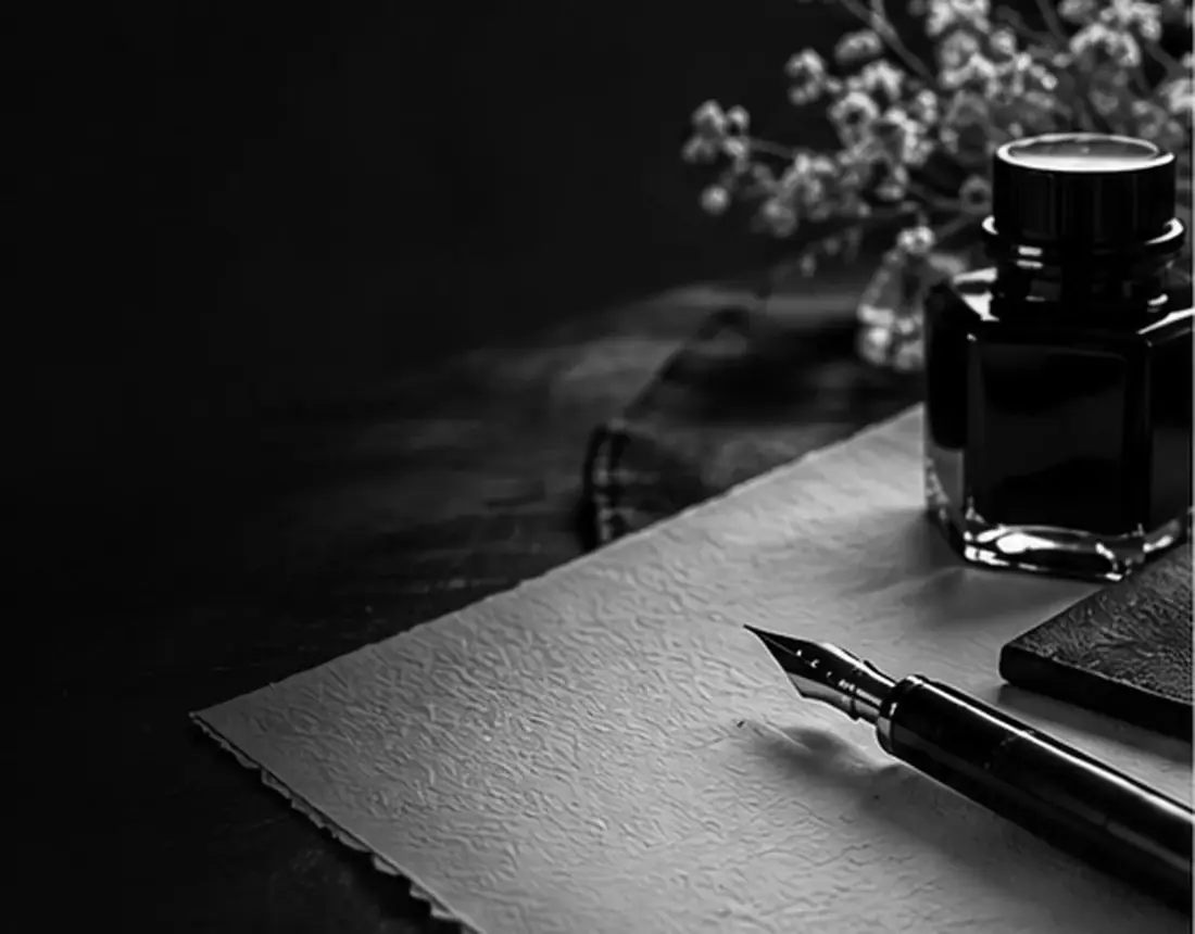 Kalligrafie mit Feder, Tinte und hochwertigem Papier